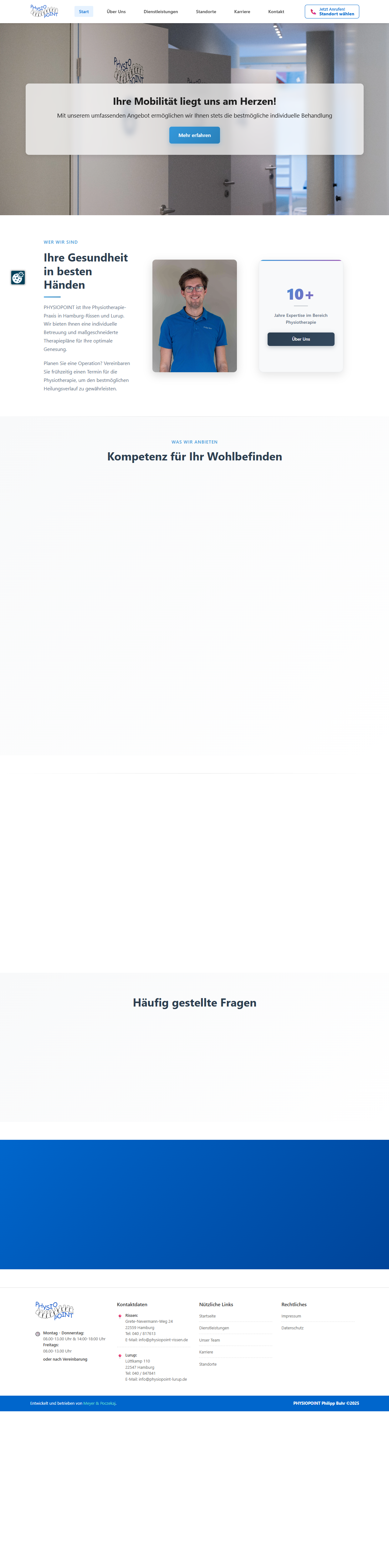 Physiopoint Hamburg Website